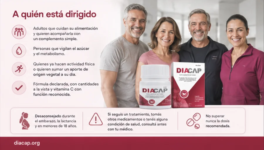 Diacap — cápsulas para adultos que acompañan el equilibrio del azúcar y el metabolismo